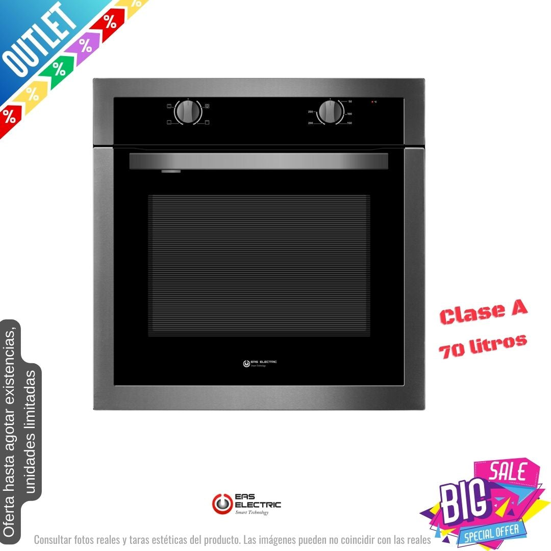 Horno Eas Electric negro convencional 70lt EMV70RX OUTLET