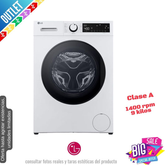 Lavadora LG 9kg blanca 1400rpm F4T209WSE OUTLET