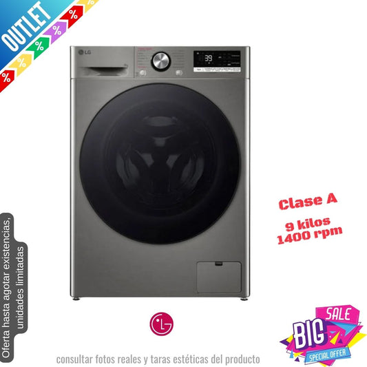 Lavadora LG 9kg inox 1400rpm F4WR7009AGS OUTLET