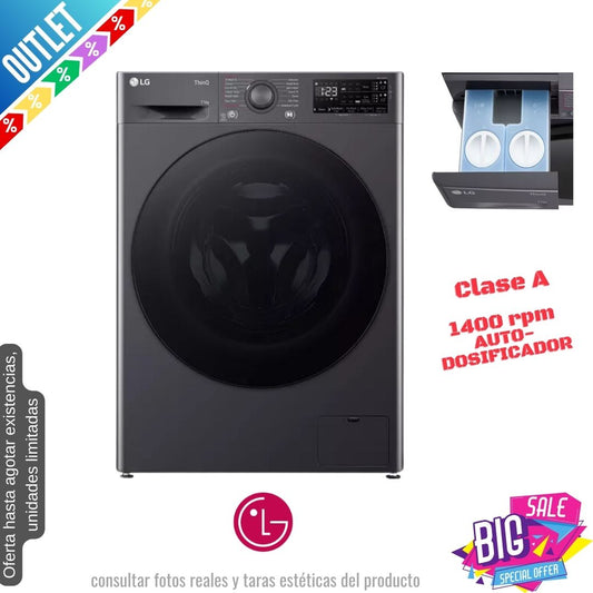 Lavadora LG 9kg inox 1400rpm F4Y509GBLA1 OUTLET