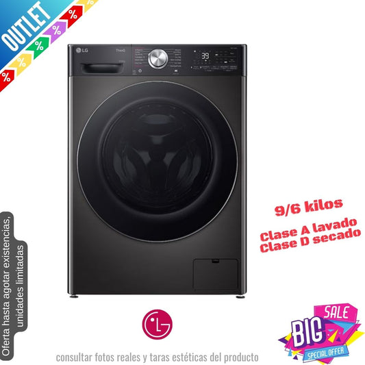 Lavasecadora LG 9/6kg negra 1400rpm FWY996BCTN4 OUTLET