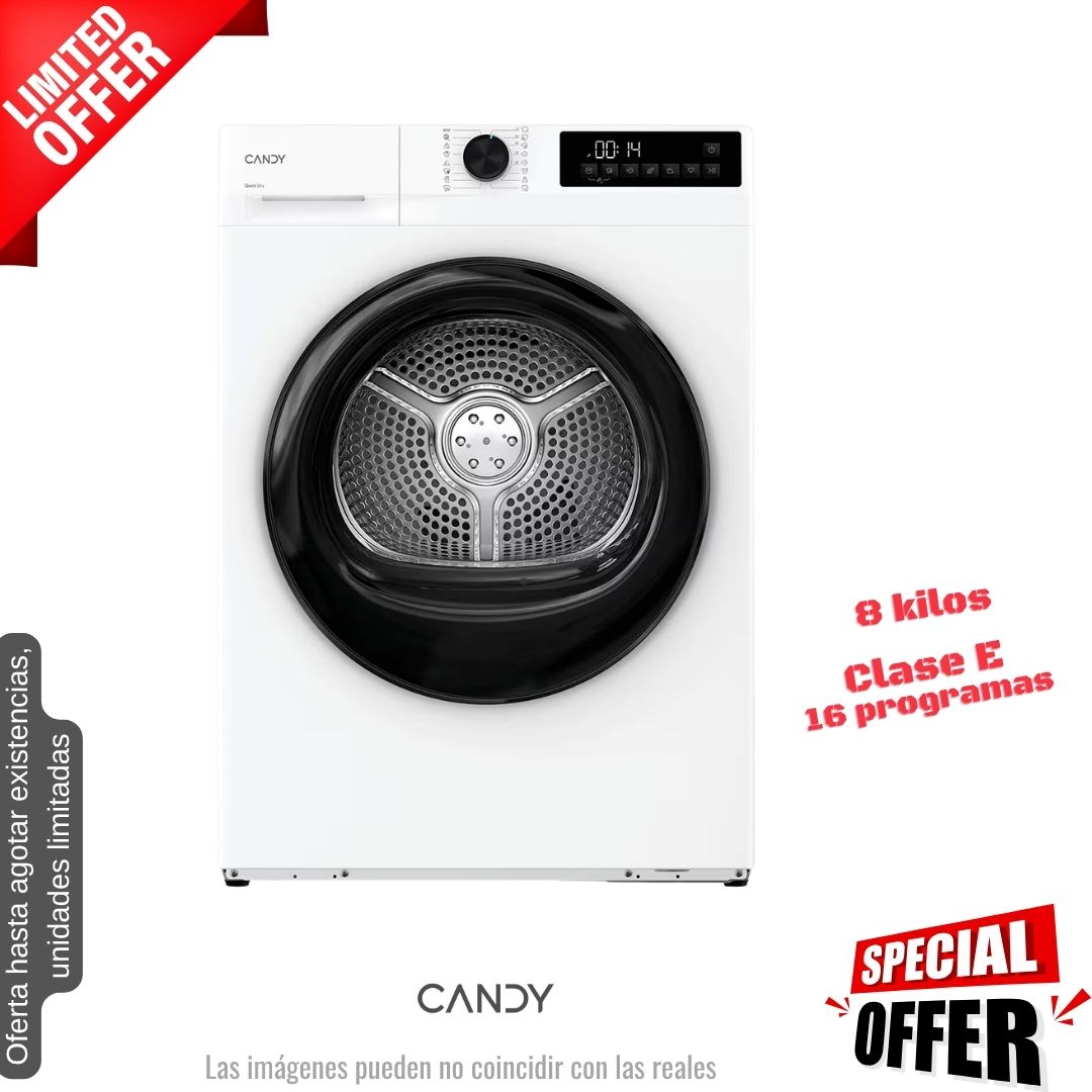 Secadora Candy 8kg bomba de calor blanca (026405) OFERTA