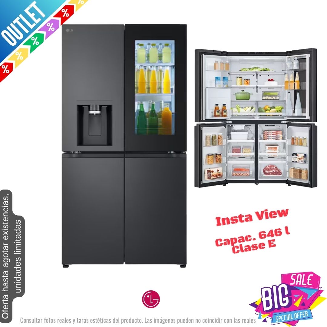 Frigorífico americano LG negro InstaView 4 puertas 179*91cm (026381) OUTLET