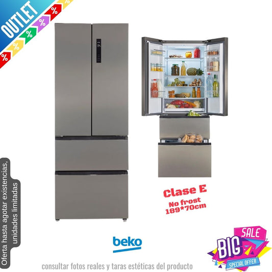 Frigorífico francés Beko inox 189*70cm GN14790PX OUTLET