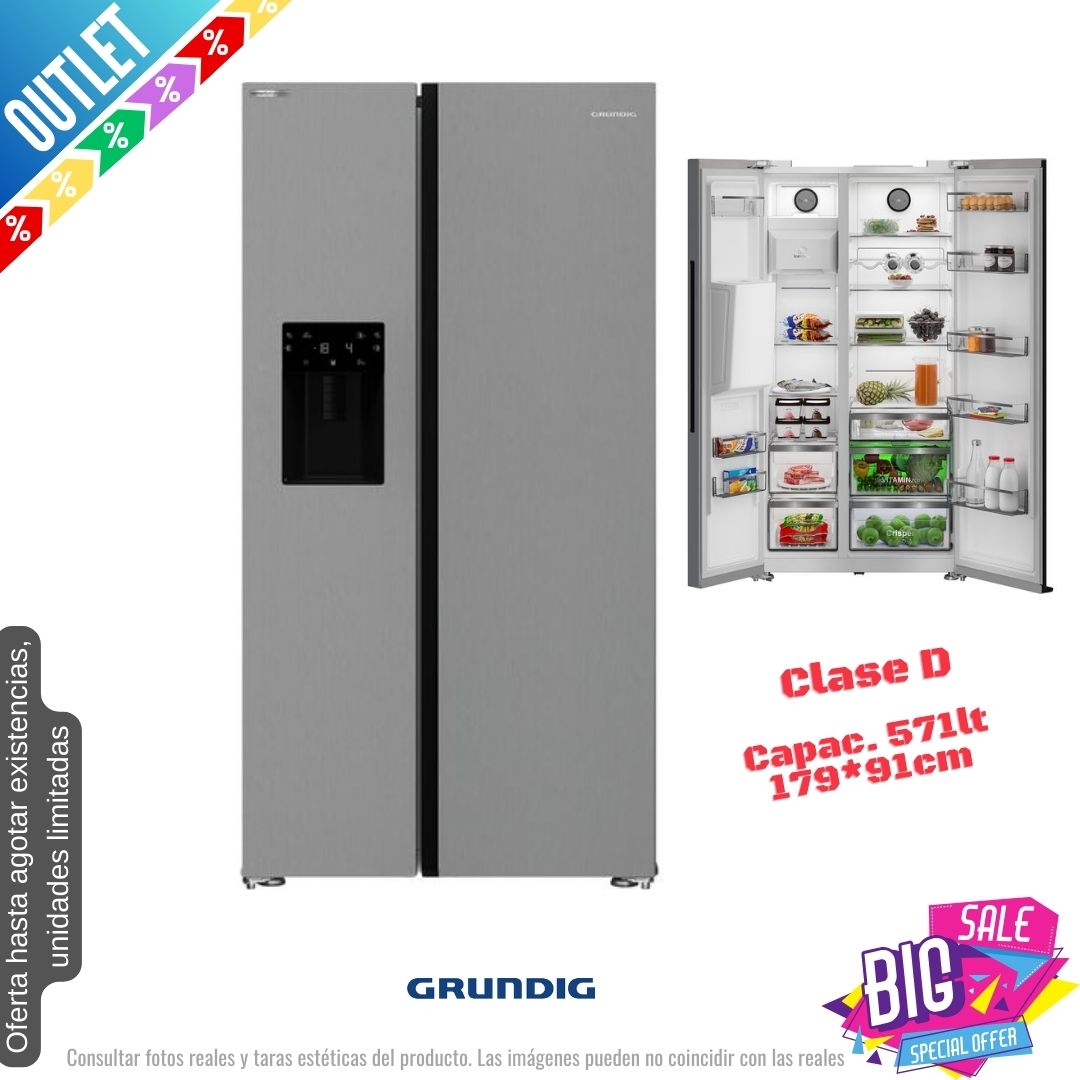 Frigorífico Americano Grundig inox 179*91cm GSBSPDM5FVN OUTLET