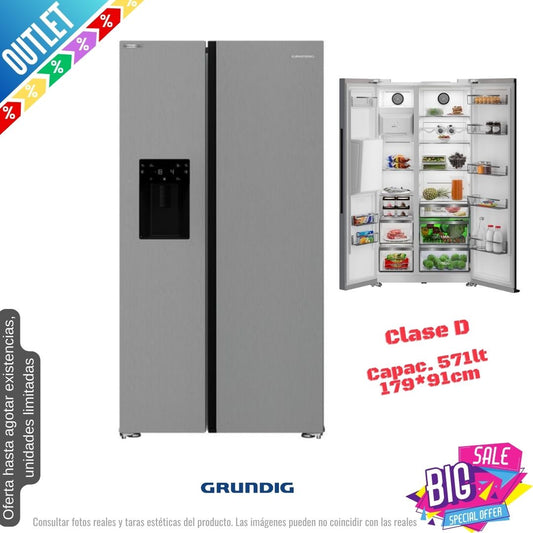 Frigorífico Americano Grundig inox 179*91cm GSBSPDM5FVN OUTLET