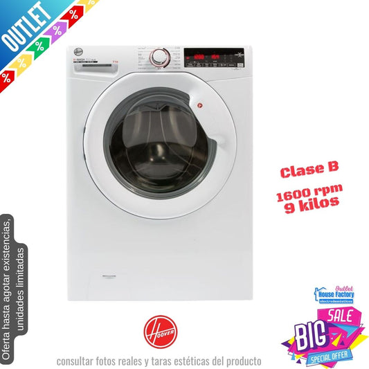 Lavadora Hoover 9kg blanca 1600 rpm H3W69TME/1-80 OUTLET