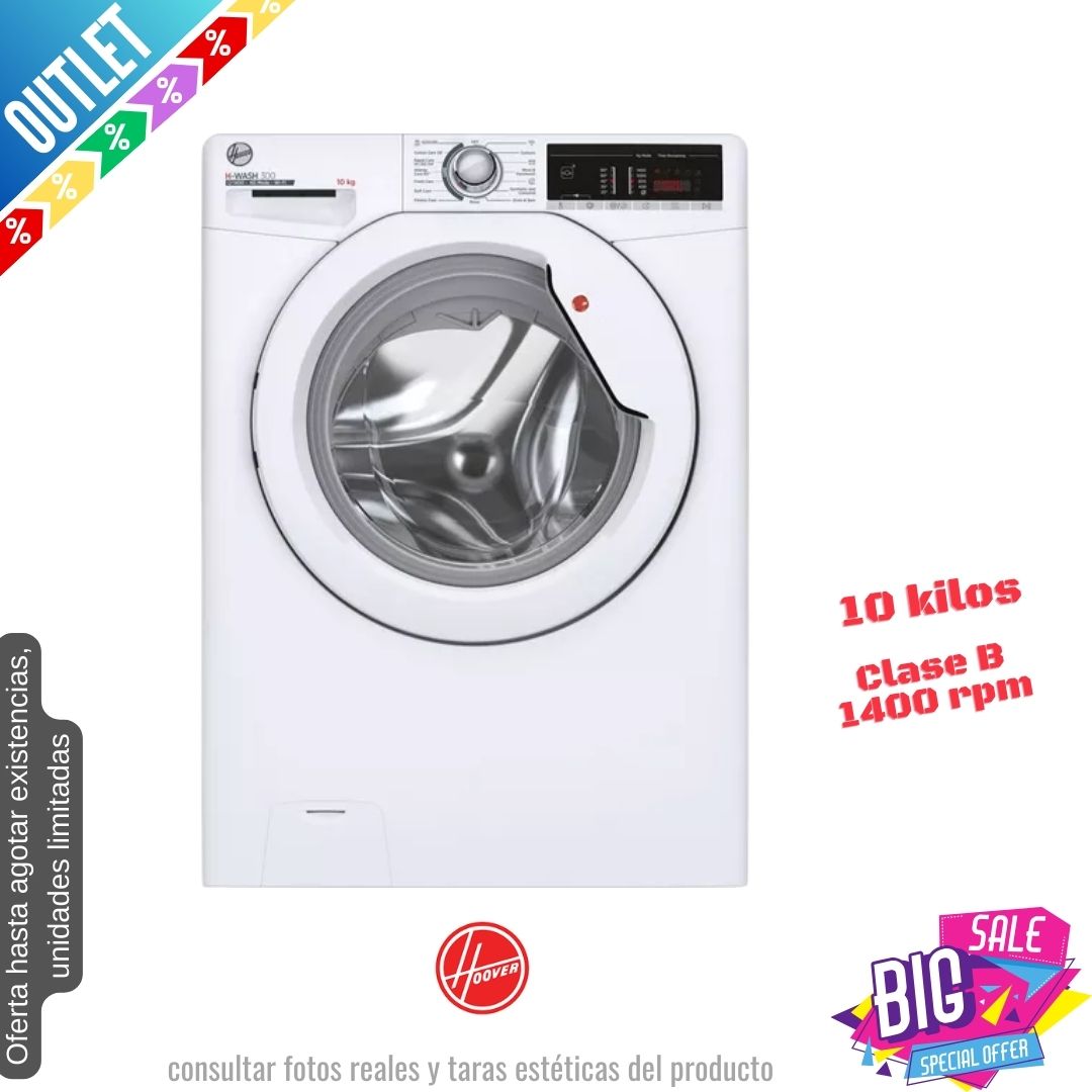 Lavadora Hoover 10kg blanca 1400rpm H3WO4105TA4/1-80 OUTLET