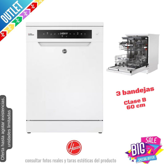 Lavavajillas Hoover blanco  60cm 16 servicios H6F6B4S1PWUK-80 OUTLET
