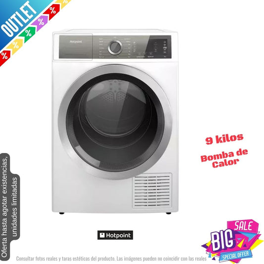 Secadora Hotpoint 9kg bomba de calor blanca H8D93WB OUTLET