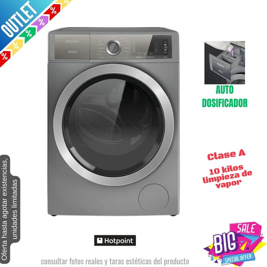 Lavadora Hotpoint 10kg inox 1400rpm H8W046SB OUTLET