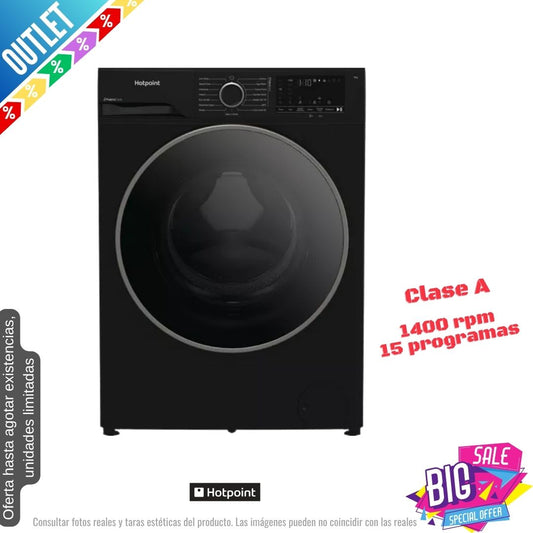 Lavadora Hotpoint 9kg negra 1400rpm (026293) OUTLET