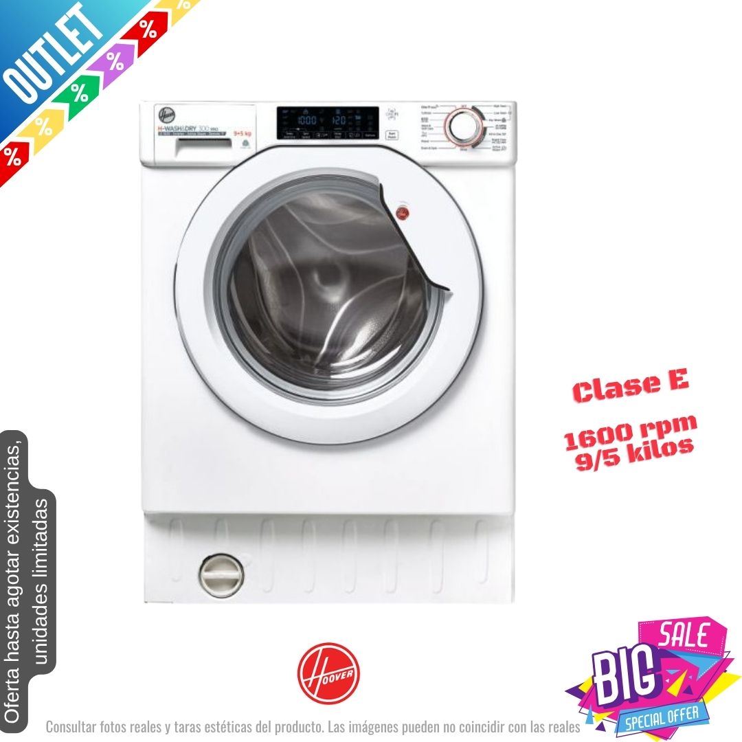 Lavasecadora Hoover 9/5kg integración blanca 1600rpm HBDOS695TMET-80 OUTLET