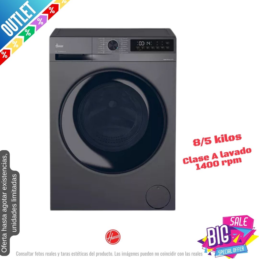 Lavasecadora Hoover 8/5kg grafito 1400rpm (026327) OUTLET