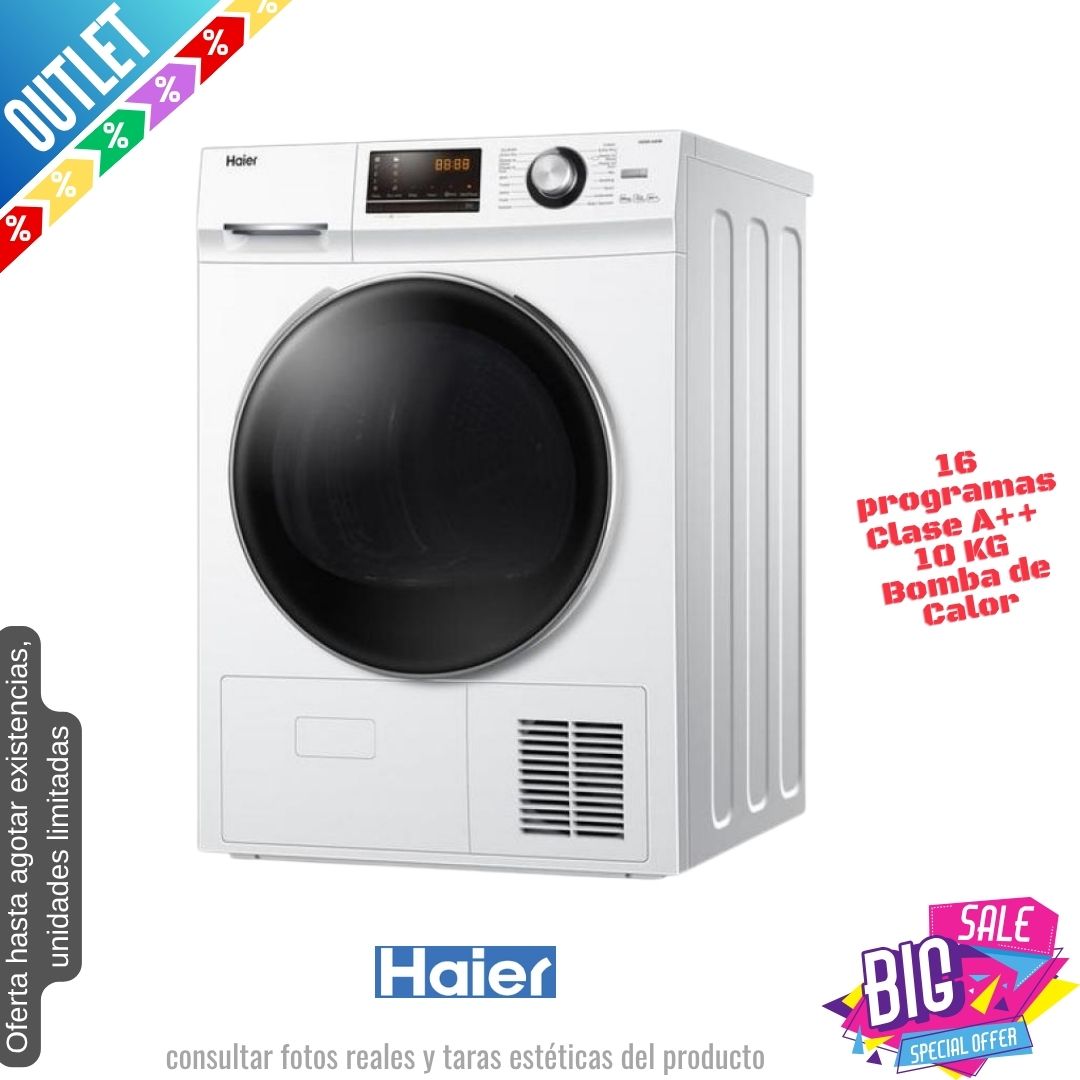 Secadora Haier 10kg bomba de calor blanca (026236)  OUTLET