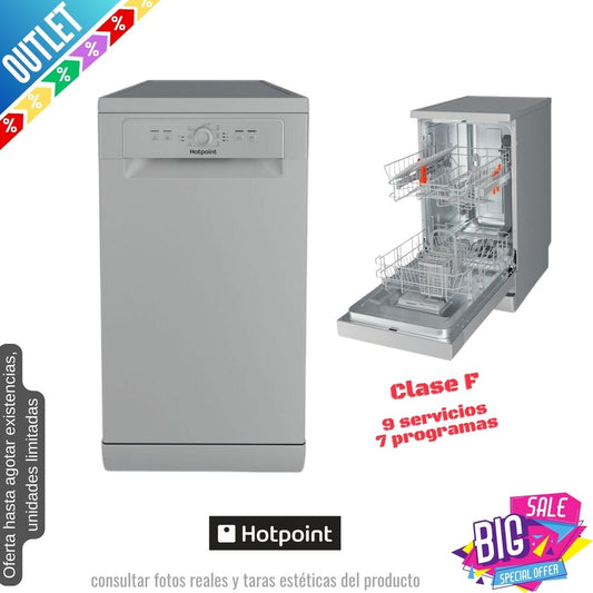 Lavavajillas Hotpoint gris 45cm 9 serivicios HF9E1B19S OUTLET