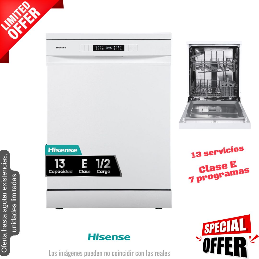 Lavavajillas Hisense blanco 60cm 13 cubiertos HS622E10W OFERTA