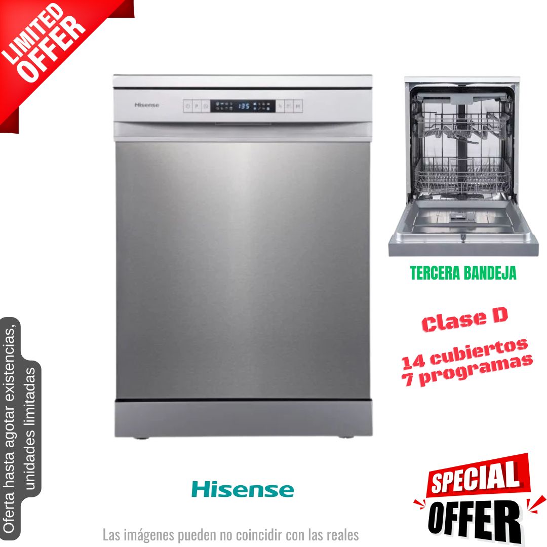Lavavajillas Hisense inox 60cm 14 cubiertos (026182) OUTLET