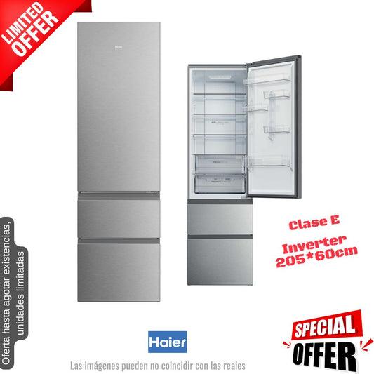 Frigorífico francés Haier inox 205*60cm (026205) OFERTA