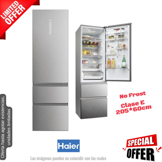 Frigorífico francés Haier inox 205*60cm HTW5620ENMG OFERTA