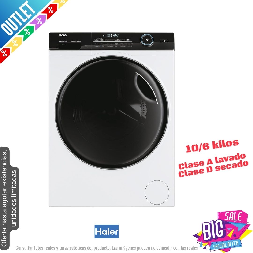 Lavasecadora Haier 10/6kg blanca 1400rpm (026273) OUTLET
