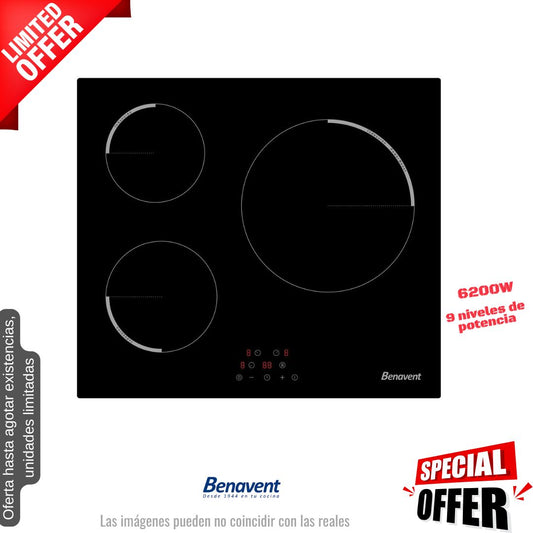 Placa inducción Benavent 3 fuegos (026329) OFERTA