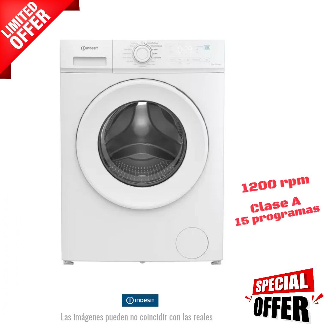 Lavadora Indesit 7kg blanca 1200rpm (026413) OFERTA