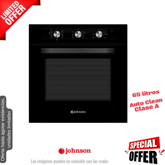 Horno Johnson negro cristal multifunción 65lt (026140) OFERTA