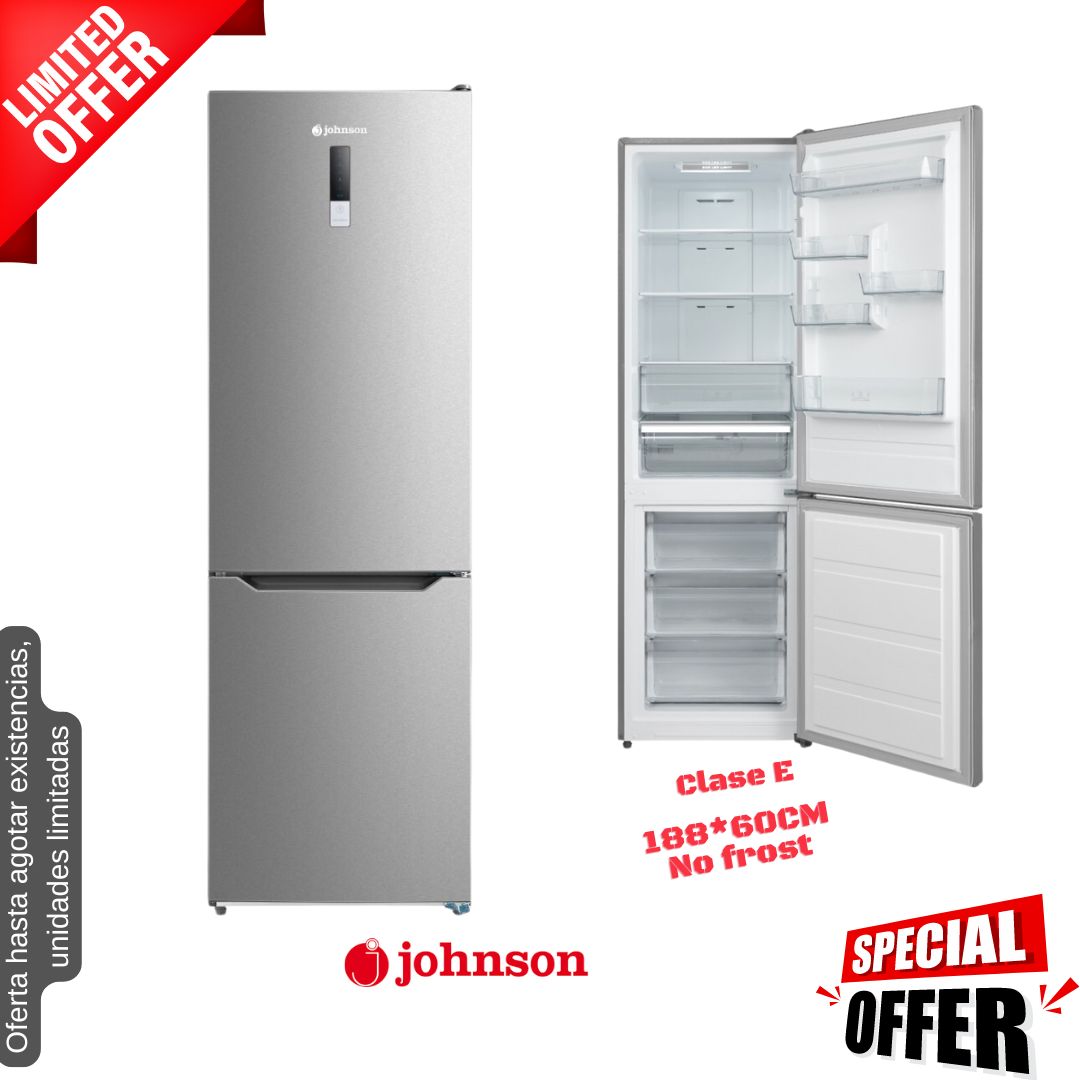 Frigorífico combi Johnson inox 188*60cm JRC188ENX OFERTA