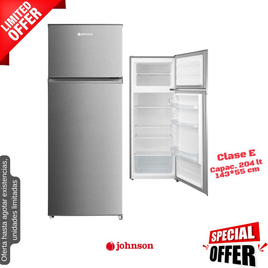 Frigorífico Johnson 2 puertas inox 143*55cm JRD145EX OFERTA