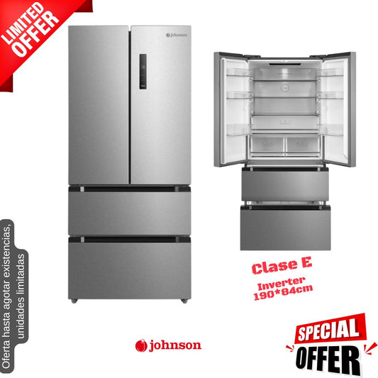 Frigorífico francés Johnson inox 190*84cm JRFD1908ENX OFERTA