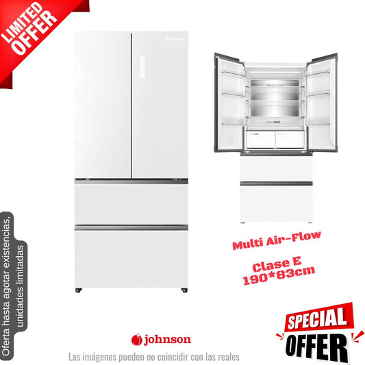 Frigorífico americano Johnson francés blanco cristal 190*83cm JRFS1986ENGW OFERTA