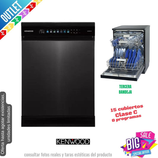 Lavavajillas Kenwood inox grafito 60cm  15 servicios KDW60T23 OUTLET