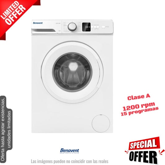 Lavadora Benavent 8kg blanca 1200rpm (026221) OFERTA
