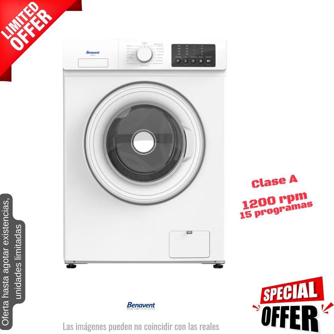 Lavadora Benavent 6kg blanca 1200rpm (026390) OFERTA