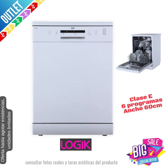 Lavavajillas Logik blanco 60cm 12 servicios LDW60W23 OUTLET
