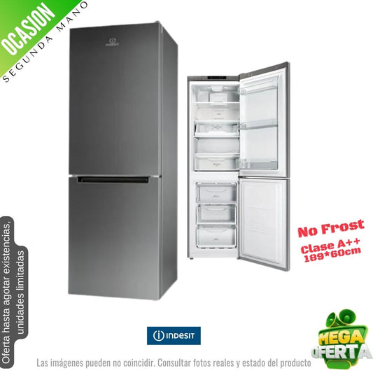 Frigorífico combi Indesit inox 189*60cm LI8FFI2X OCASION