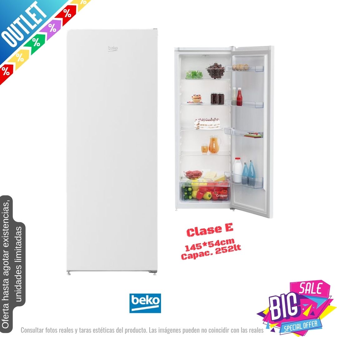 Frigorífico Beko blanco 1 puerta 145*54cm LSG4545W OUTLET