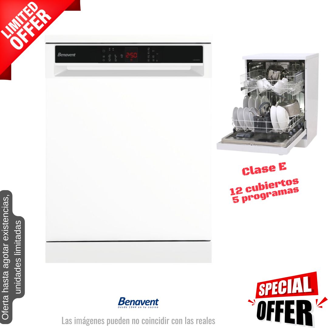Lavavajillas Benavent blanco 60cm 12 cubiertos LVBM60W OFERTA
