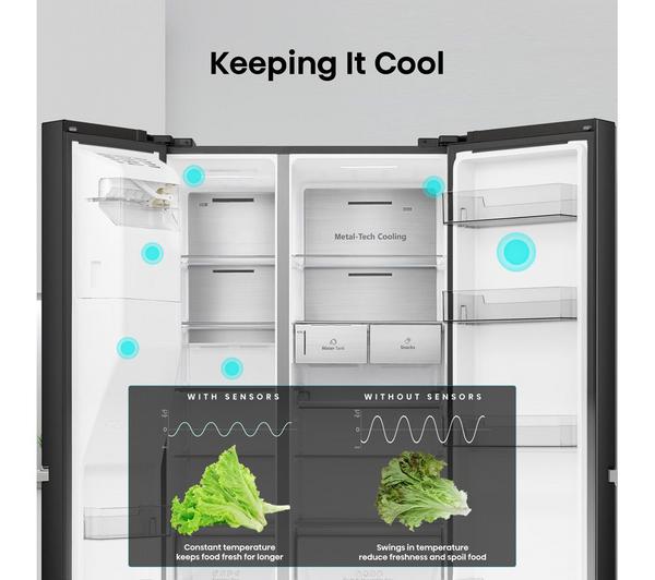 Frigorífico americano Hisense negro RS818N4IFE OUTLET