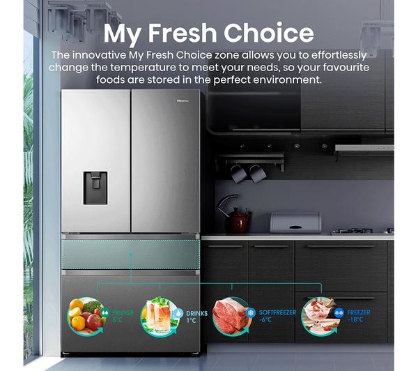 Frigorífico Americano francés Hisense inox 179*91cm RF749N4SWSE OUTLET