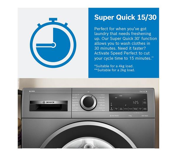 Lavadora Bosch 9kg inox grafito 1400rpm WGG244ZCGB OUTLET