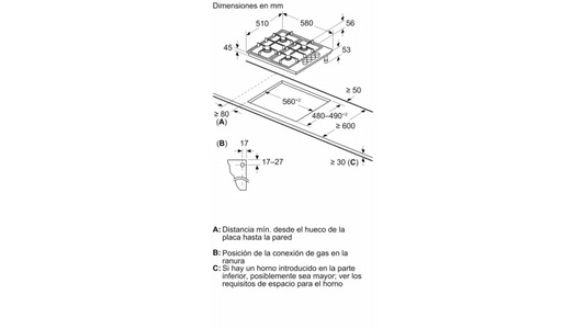 Placa de gas Balay acero inoxidable 3 fuegos 3ETX463MB OUTLET