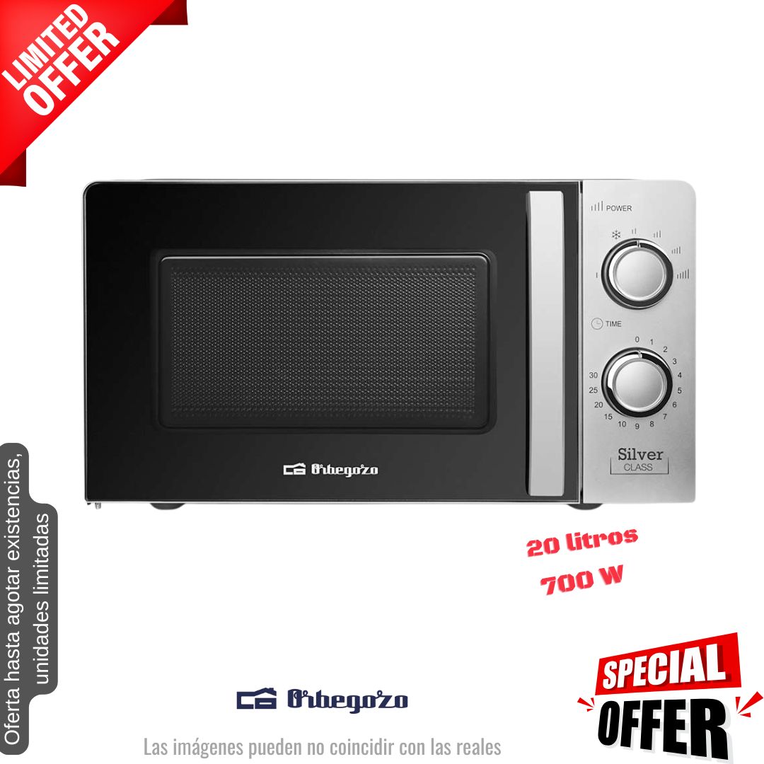 Microondas Orbegozo 20lt inox (026175) OFERTA