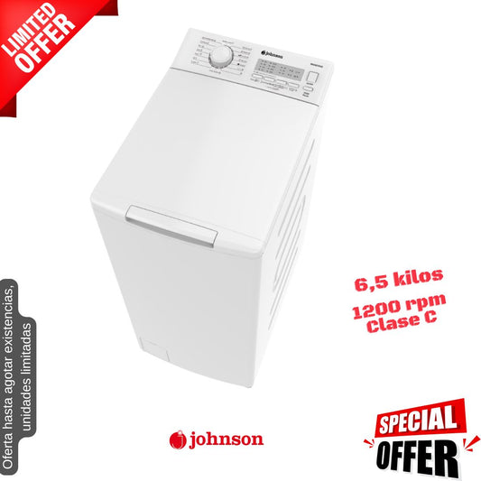Lavadora Johnson 6.5kg carga superior 1200rpm MUNDO65 OFERTA