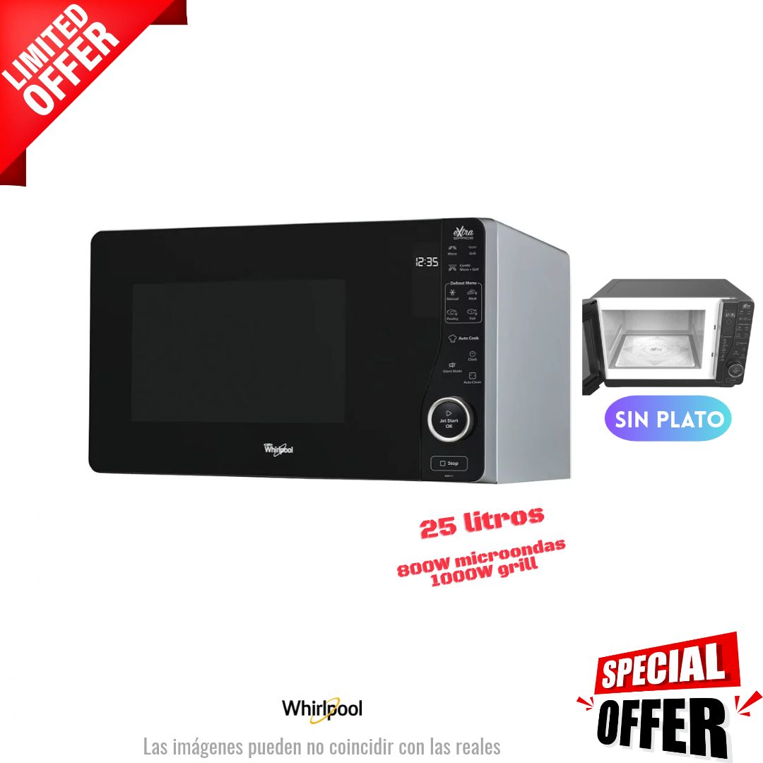 Microondas Whirlpool 25lt inox (026418) OFERTA