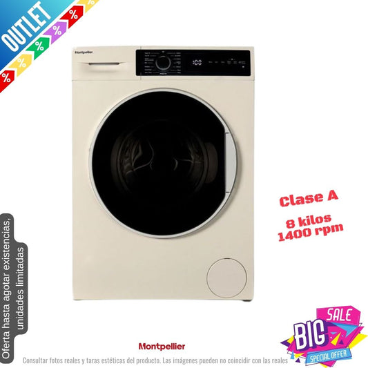 Lavadora Montpellier 8kg beige 1400rpm (026346) OUTLET