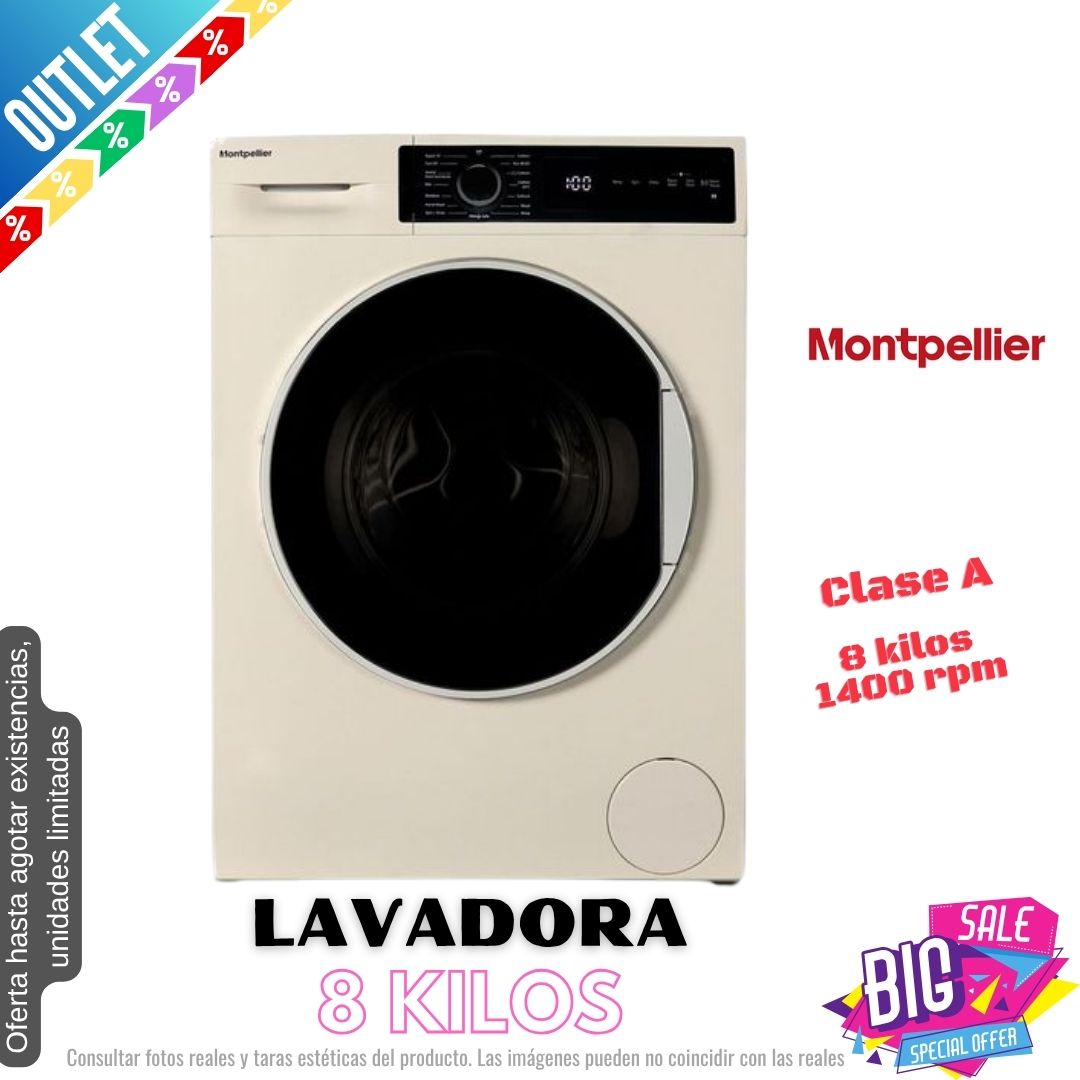 Lavadora Montpellier 8kg beige 1400rpm (026346) OUTLET