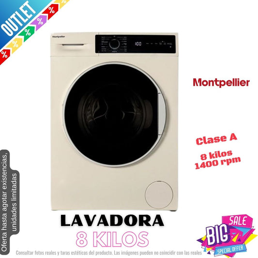 Lavadora Montpellier 8kg beige 1400rpm (026346) OUTLET