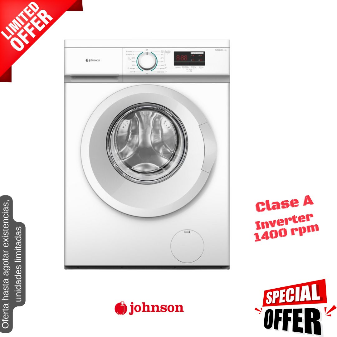 Lavadora Johnson 8kg blanca 1400rpm NARCEA80A OFERTA